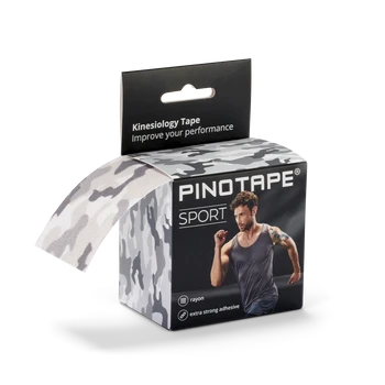 Pinotape Sport wodoodporny, mocny tejp dla sportowców 5 cm x 5 m szare moro
