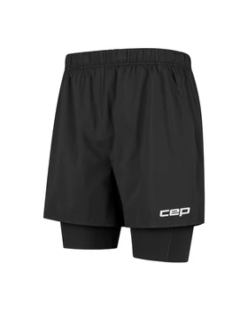 Męskie kompresyjne spodenki sportowe 2w1 CEP Core Run czarne