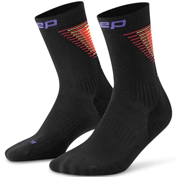 Męskie skarpetki kompresyjne biegowe do połowy łydki Halo CEP czarno - czerwone