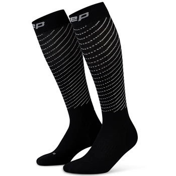 Męskie długie skarpety kompresyjne do biegania CEP Pro Run Reflective 3.0 czarne