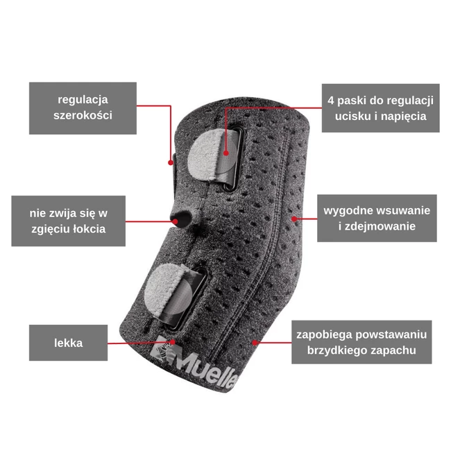 Orteza na łokieć regulowana z powłoką antymikrobową Adjust to Fit® Mueller