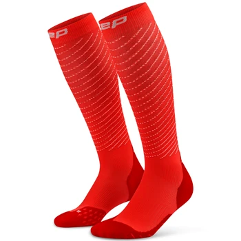 Męskie długie skarpety kompresyjne do biegania CEP Pro Run Reflective 3.0 koralowe