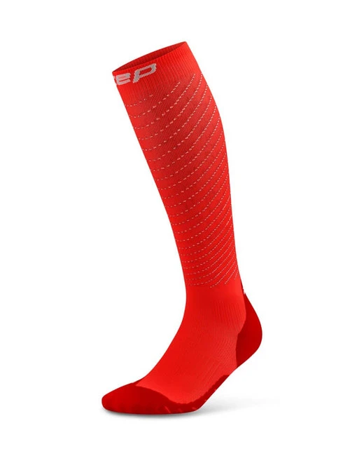 Męskie długie skarpety kompresyjne do biegania CEP Pro Run Reflective 3.0 koralowe